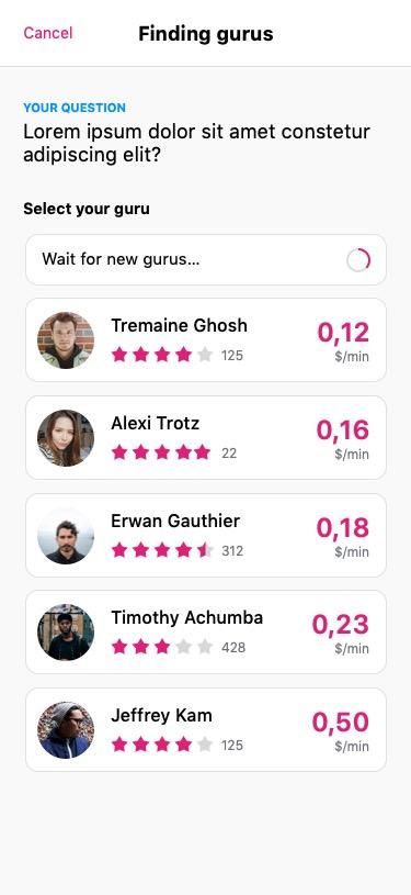 Canguru home screen with the "Ask a question" call-to-action and guru availability toggle