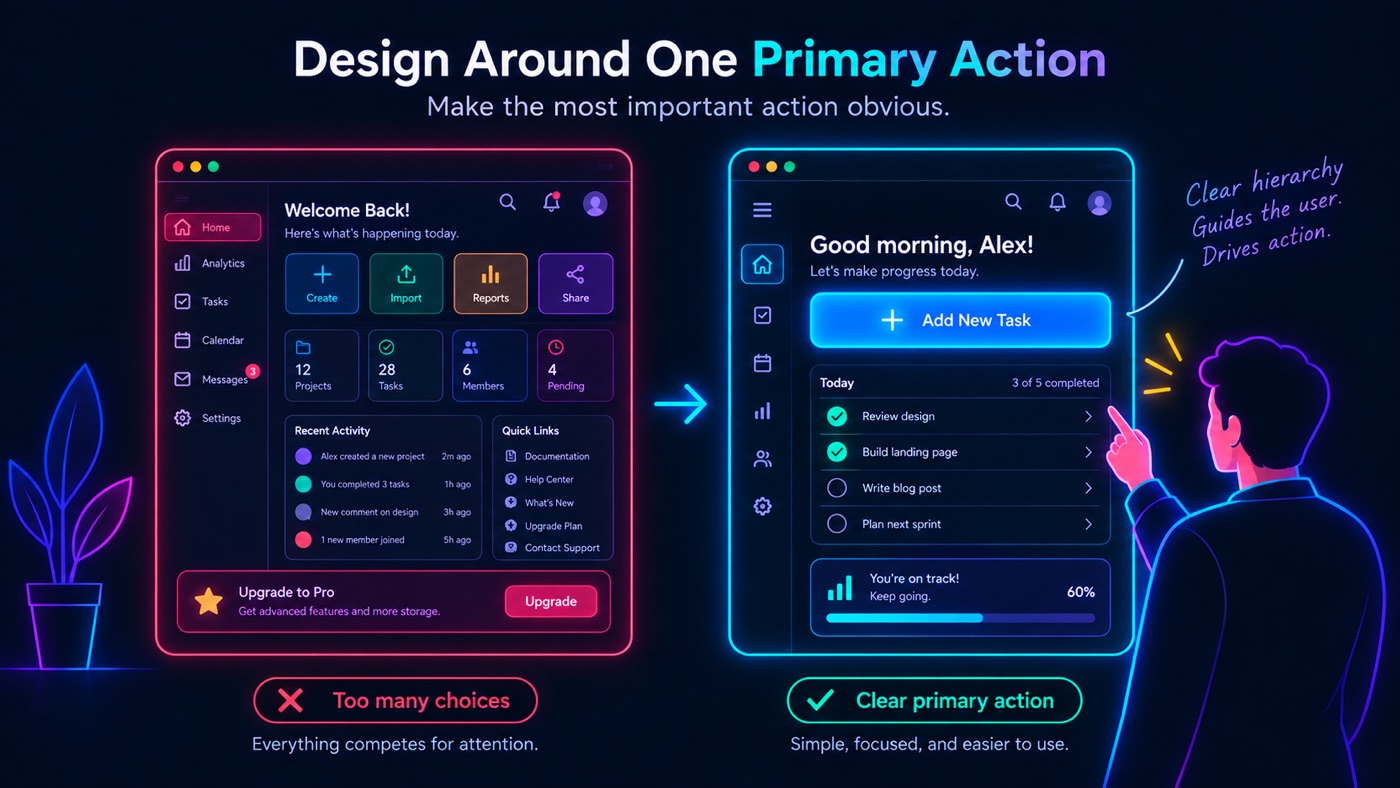 Design around one primary action